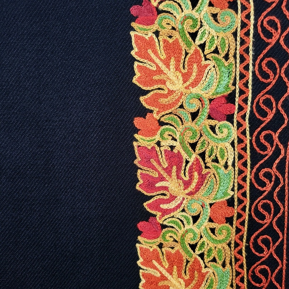 Pashmina Autumn Leaf‎ Wrap Scarf Shawl Fall Colors Boho Chic Hippie Embroidered - Picture 7 of 11